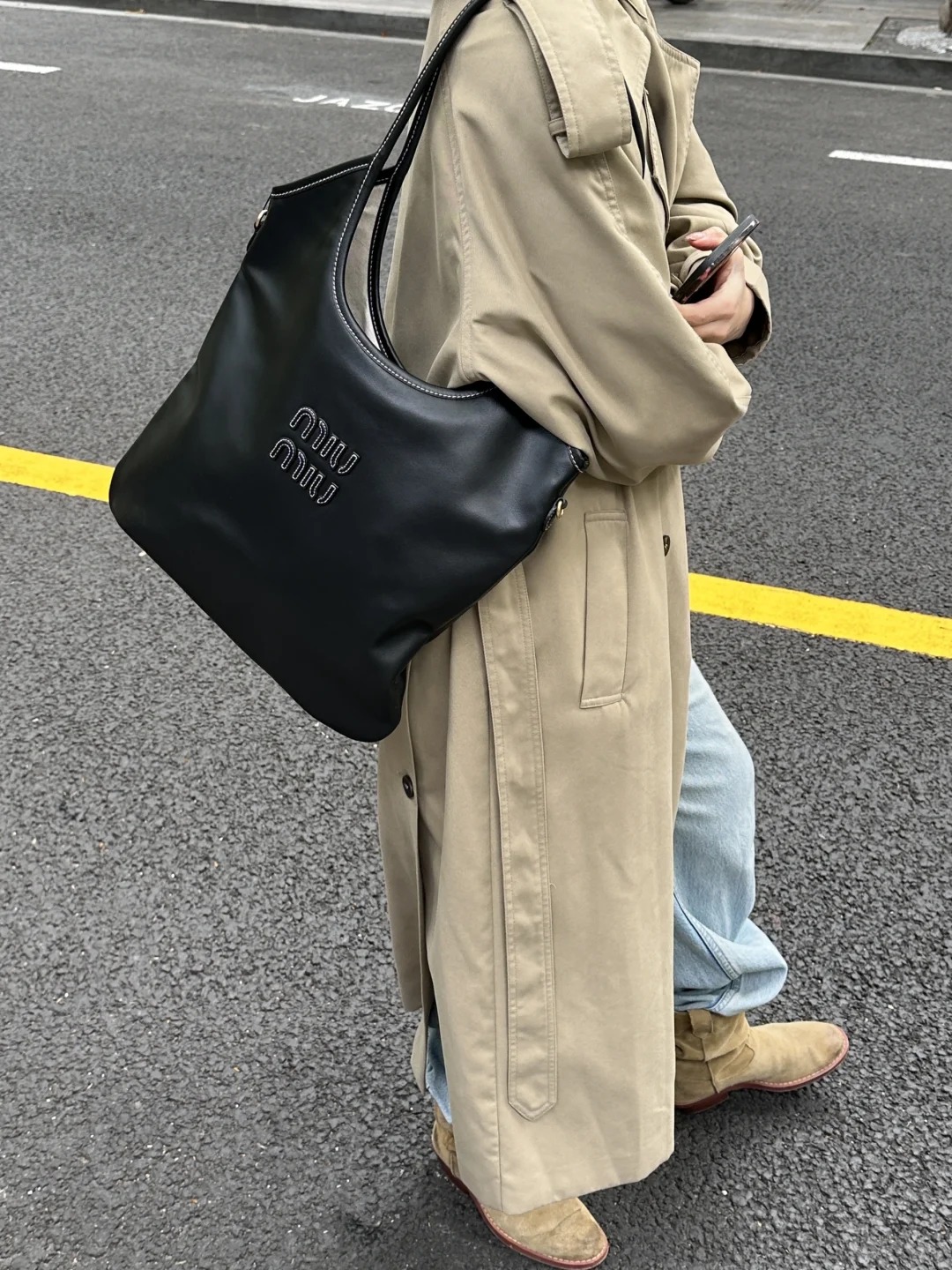 99新 MIU MIU/缪缪 miumiu ivy黑色单肩包/99新/优选