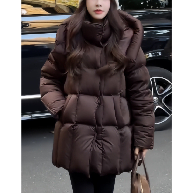 2025厚款保暖韩版宽松显瘦连帽短款百搭冬季鹅绒外套女休闲设计感