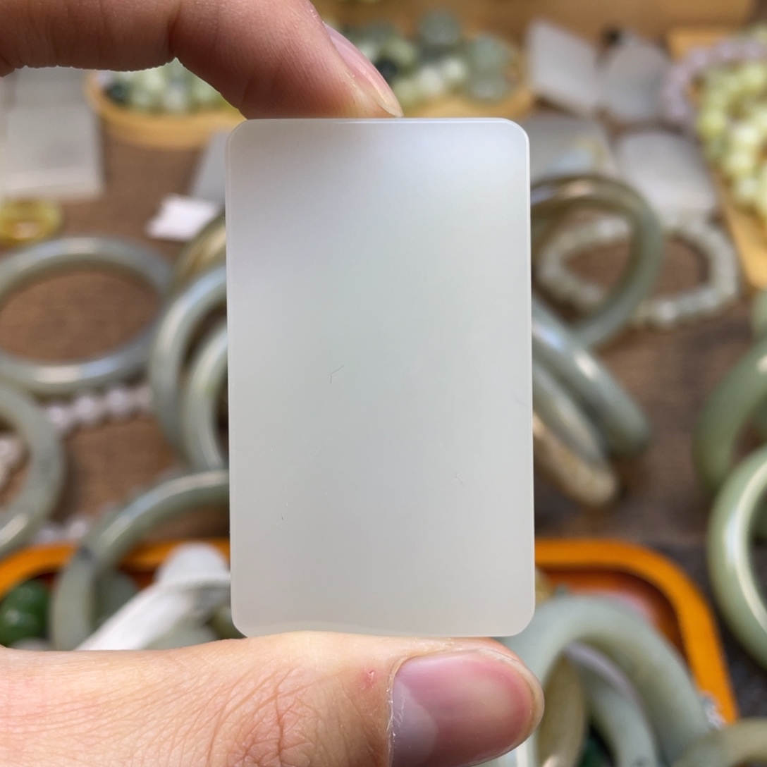 和田玉颈饰未镶嵌和田玉冰白无事牌