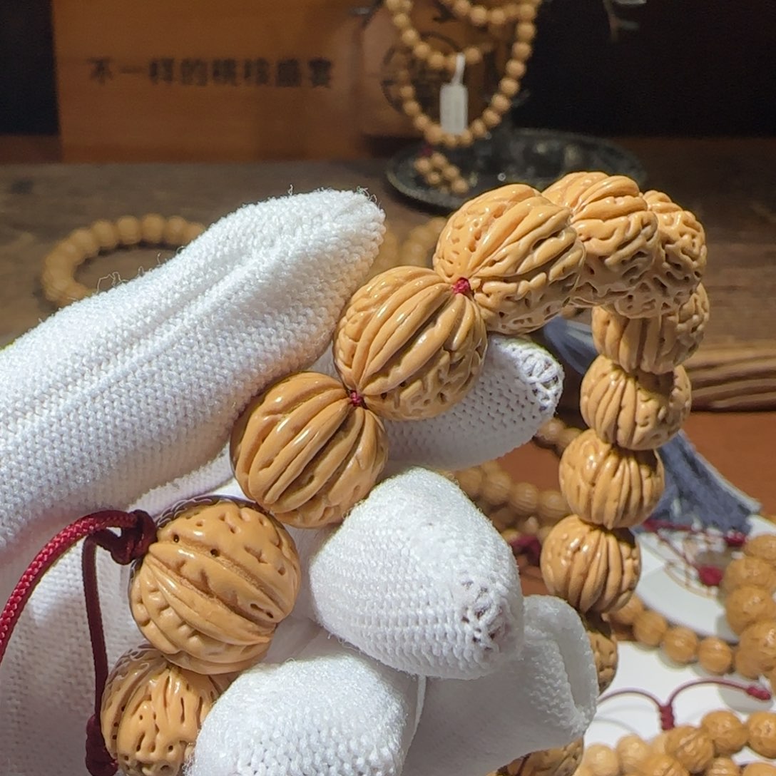 桃核手串穿**风三道筋小黄桃 15