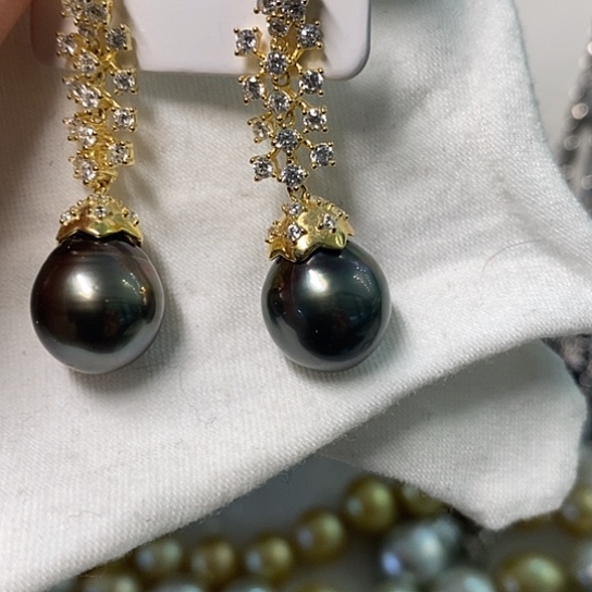 海水珍珠耳饰银S925镶嵌12.27