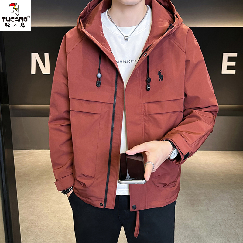 TUCANO/啄木鳥连帽工装夹克男秋装新款潮流帅气休闲百搭青年外套