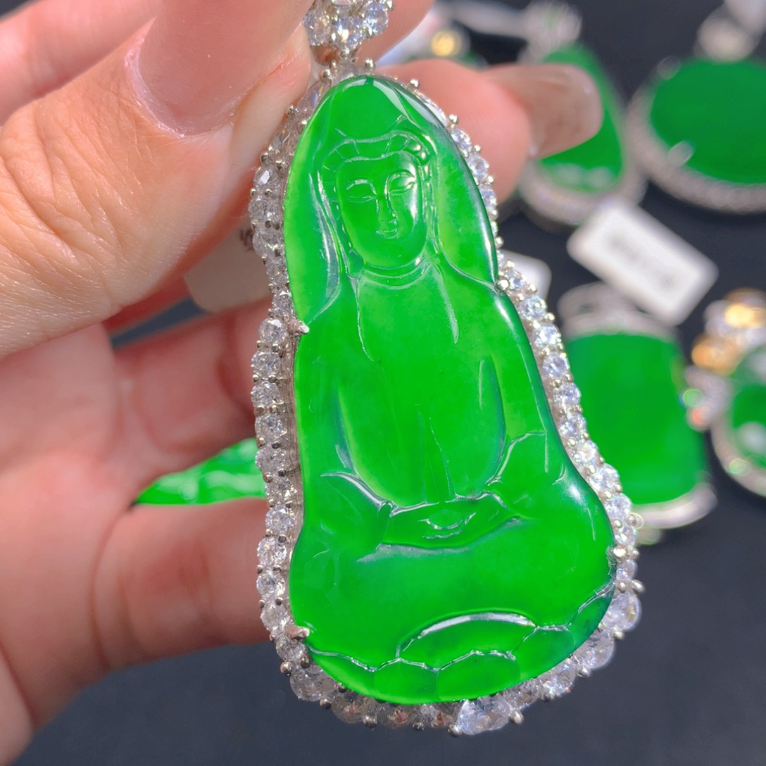 翡翠颈饰银S925镶嵌11111111111