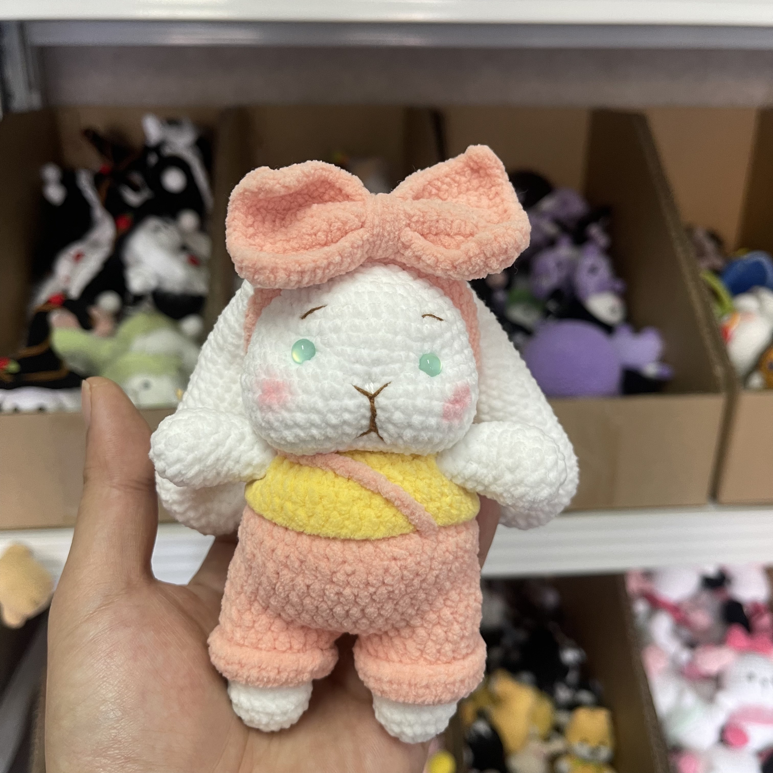 穿衣服的大耳朵兔兔纯手工钩织玩偶成品现货挂件摆件配饰送礼物