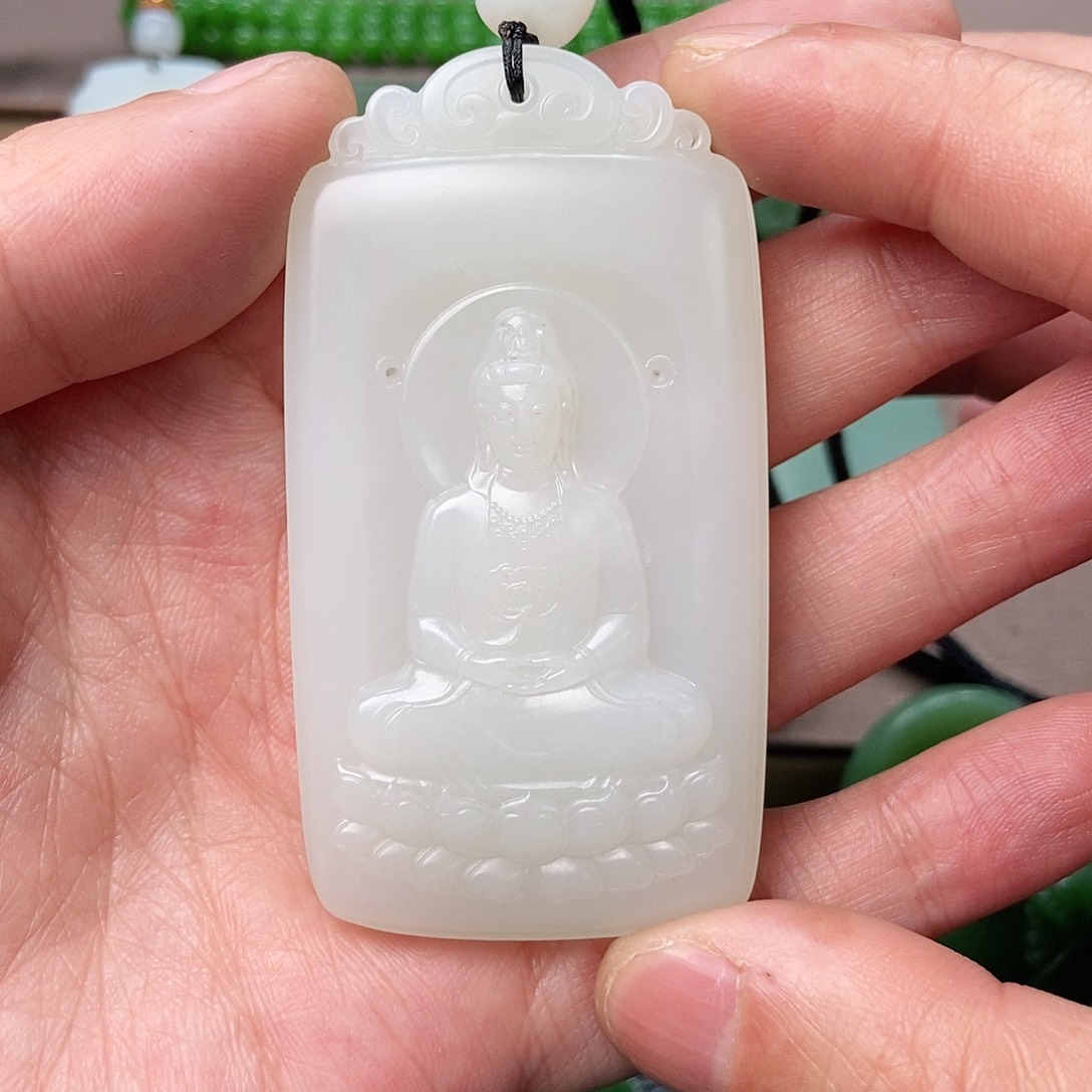 和田玉（白玉）颈饰未镶嵌快***天