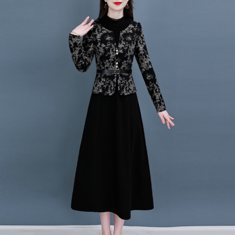 【连衣裙】24096梦晚春季气质时尚优雅大气休闲收腰显瘦连衣裙-JHY