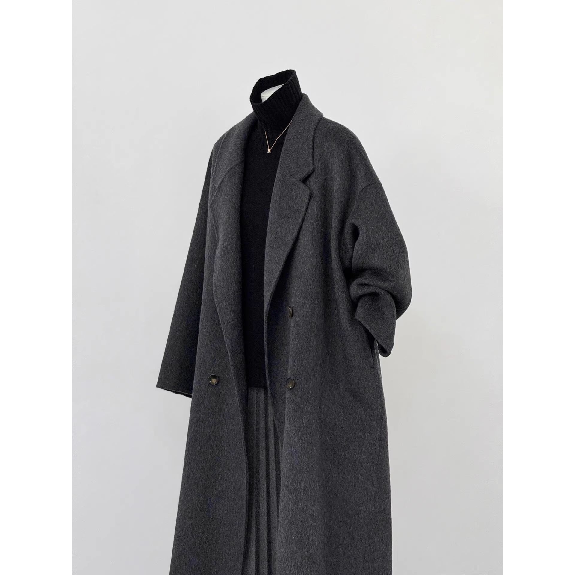 双面羊绒大衣女外套2025新款秋冬呢子大衣韩版宽松羊毛双面呢大衣