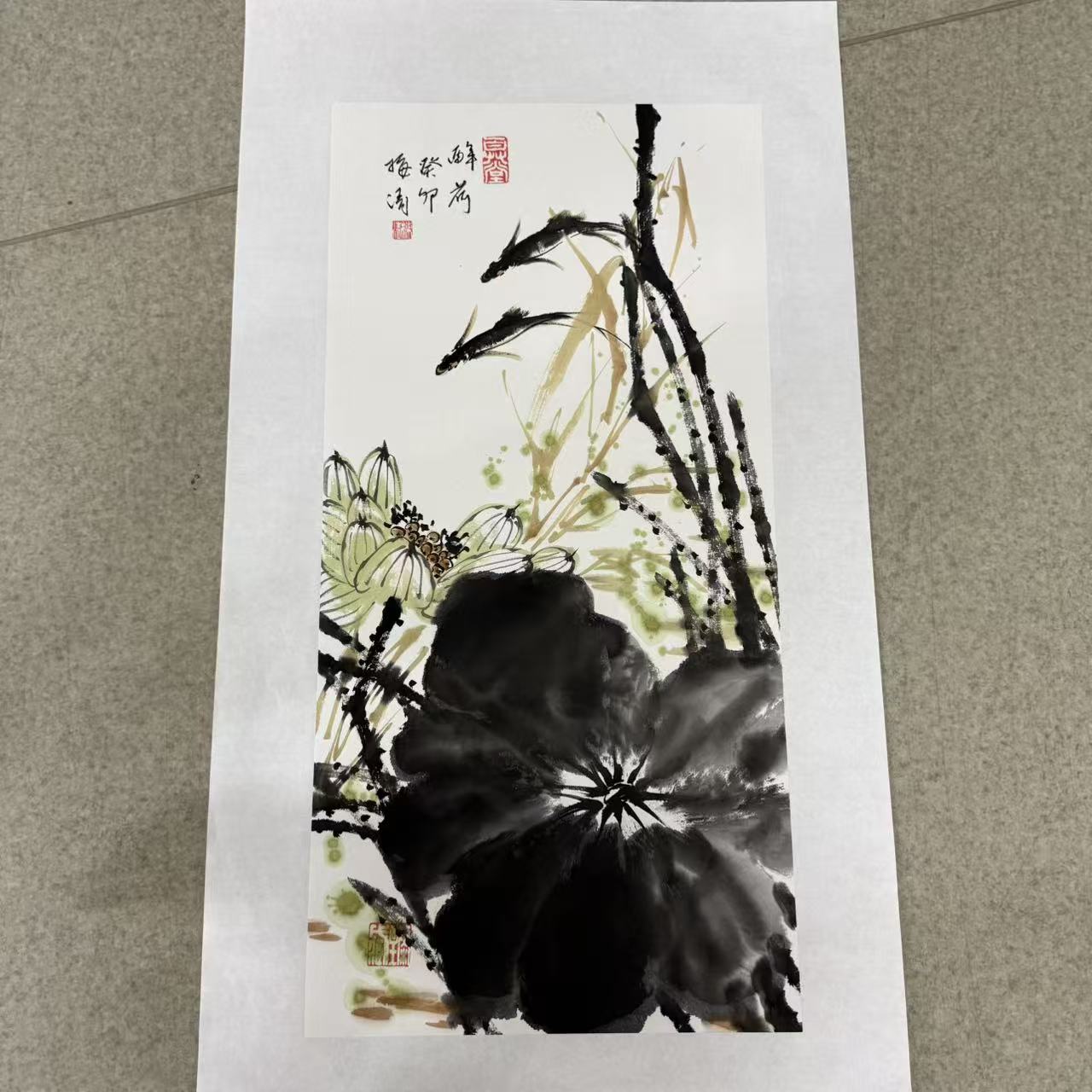 梅清绘画 2pc花鸟