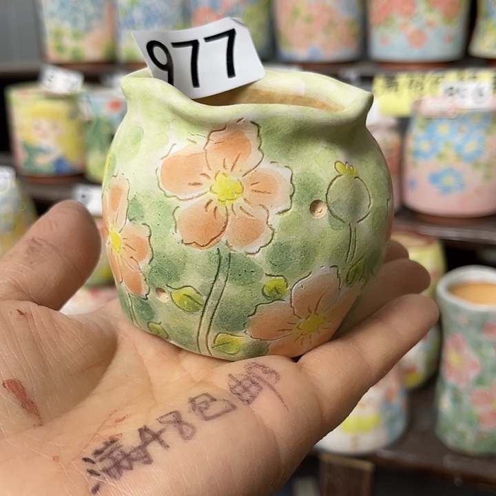 微瑕手工制作多肉花盆