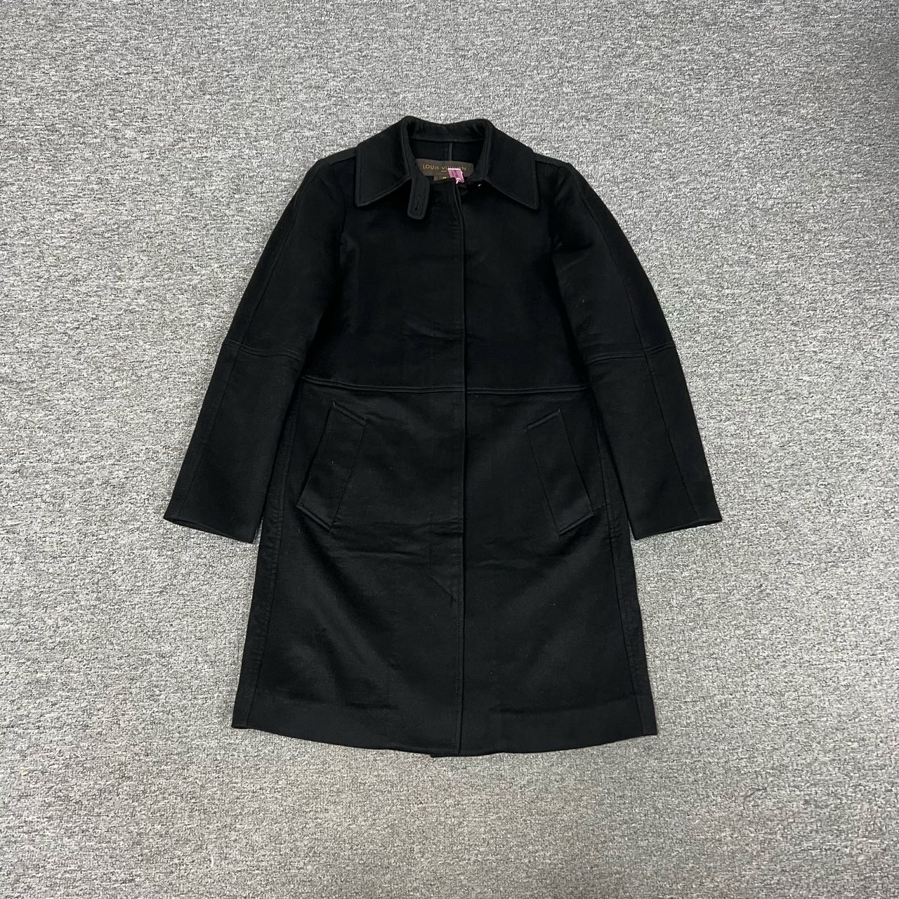 99新 AMIPARIS lv 黑色山羊绒大衣