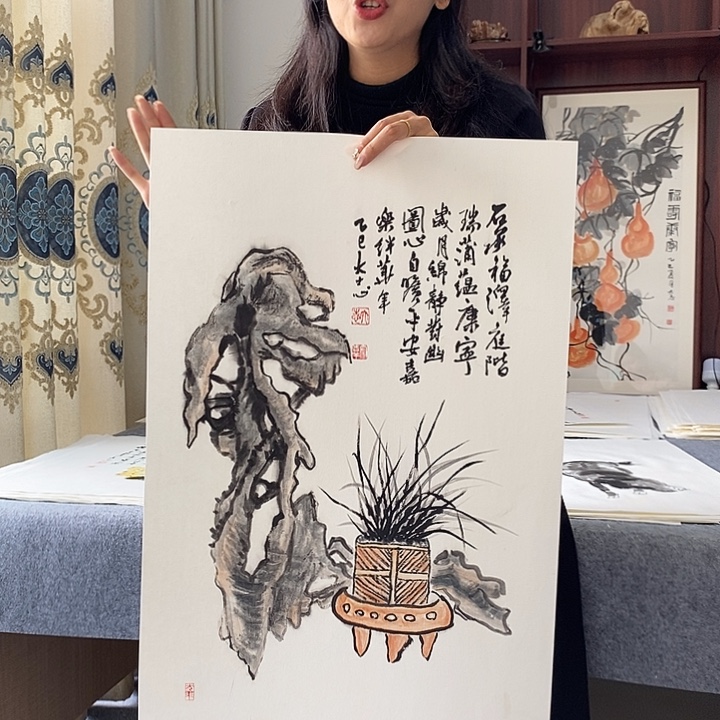 国画纯手绘国画写意作品45*68