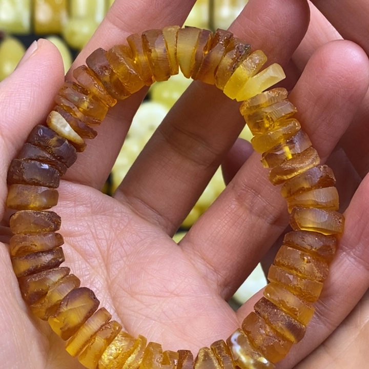 蜜蜡手链未镶嵌天然原矿假一赔十