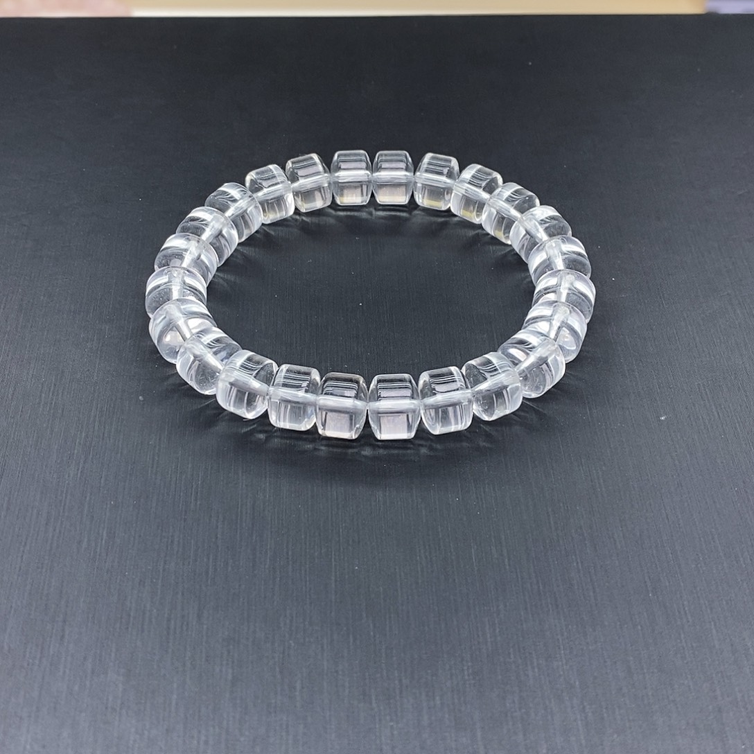 小***小未镶嵌水晶手链纯天然双A白水晶药片珠10珠米