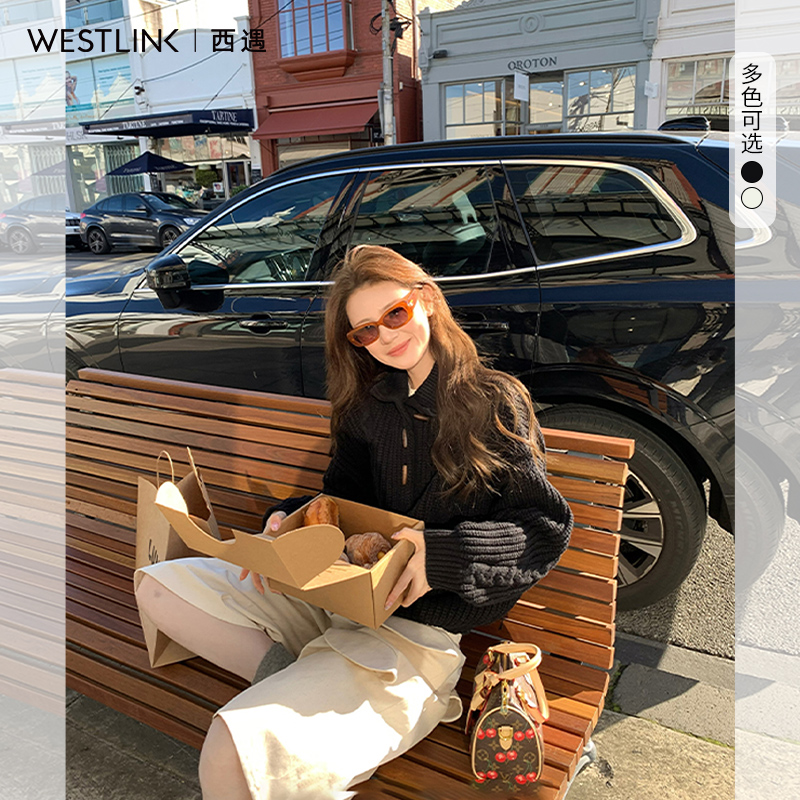 西遇高领毛衣慵懒高级感女2025年秋季新款宽松显瘦套头针织上衣