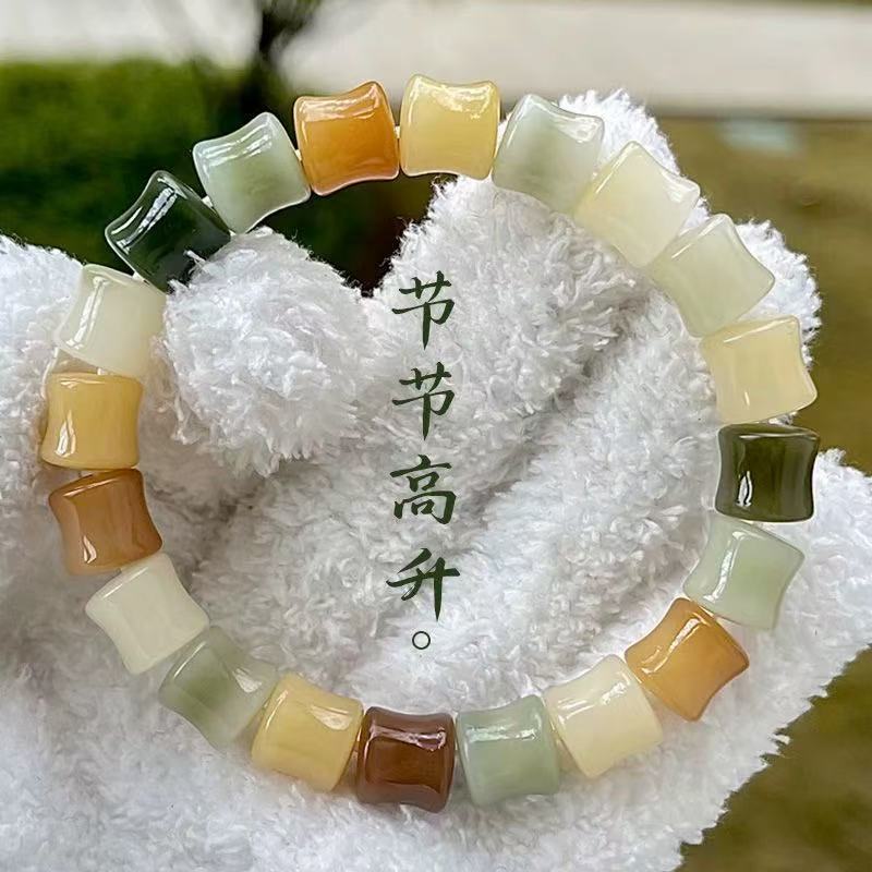正品天然多宝竹节菩提手串节节高升白玉菩提根佛珠女孩子盘玩手链