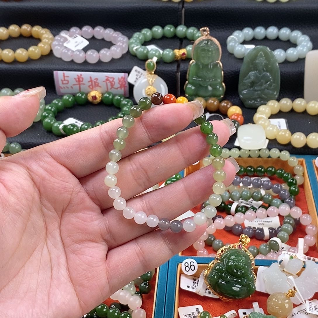 和田玉手链 6MM未镶嵌福利款