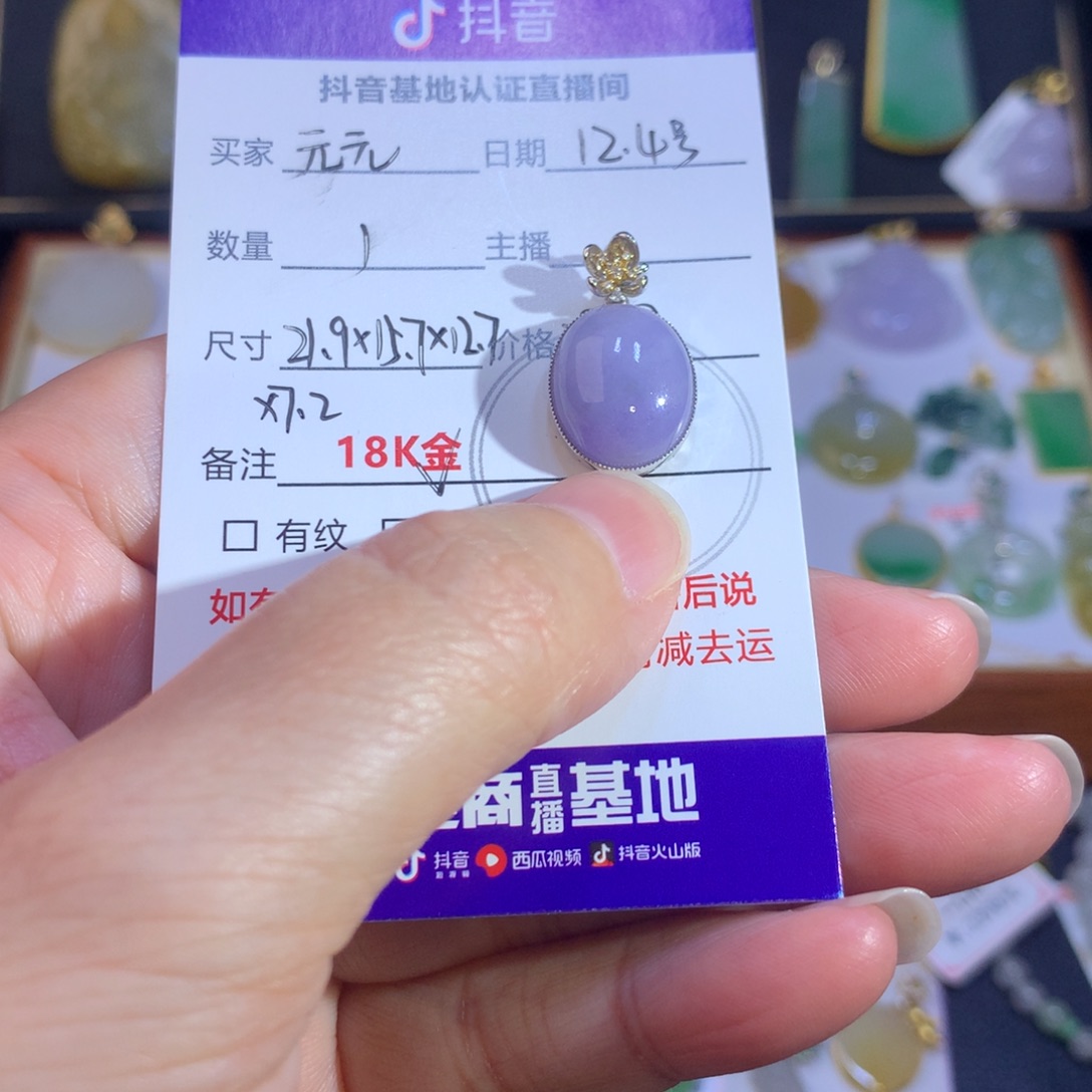 元***旦翡翠18K金镶嵌颈饰