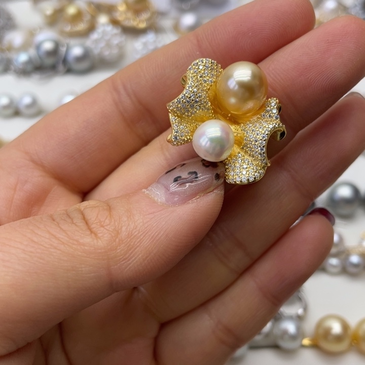 海水珍珠戒指银S925镶嵌