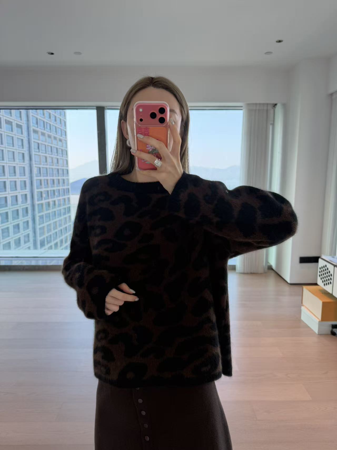 YS382 豹纹圆领毛衣【干洗】