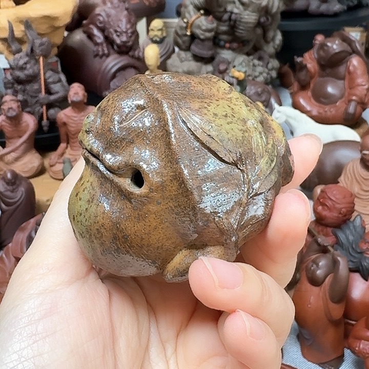 紫砂茶宠竹节金蟾