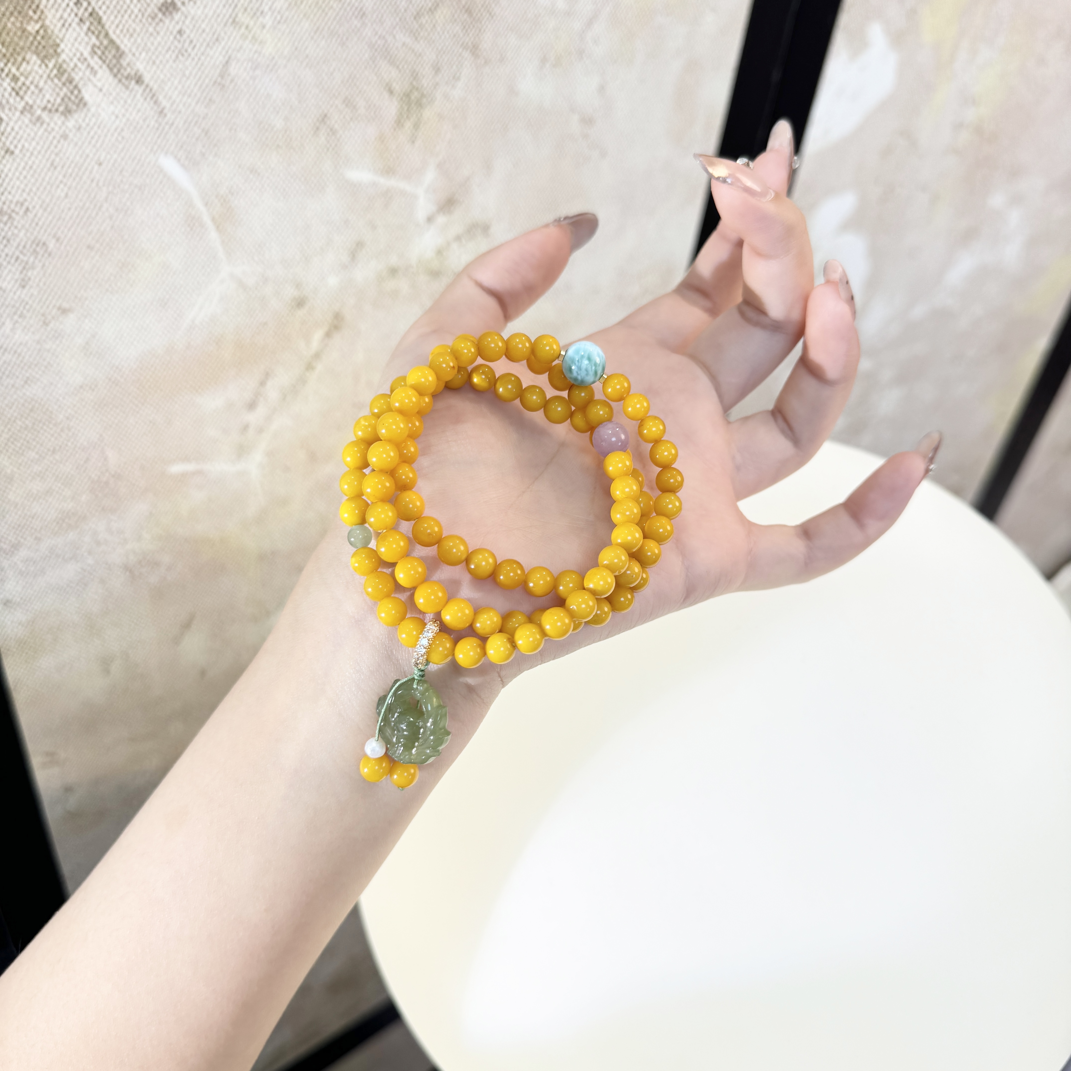 E*秋珀*天然蜜蜡手串B1-7