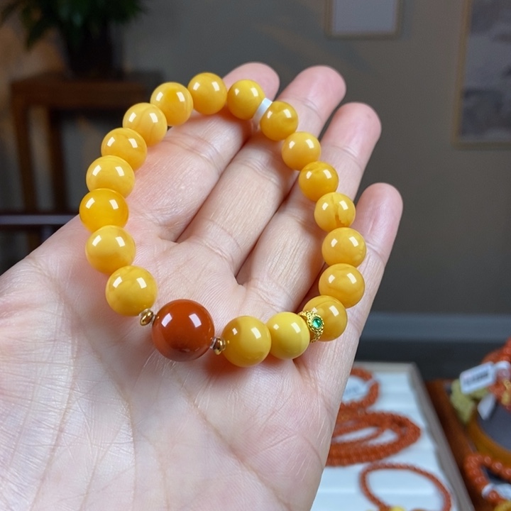 琥珀手链未镶嵌蜜蜡手串10