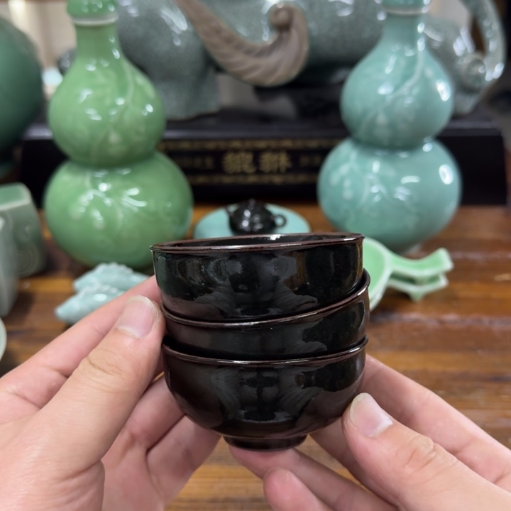 龙泉青瓷茶具微瑕4058