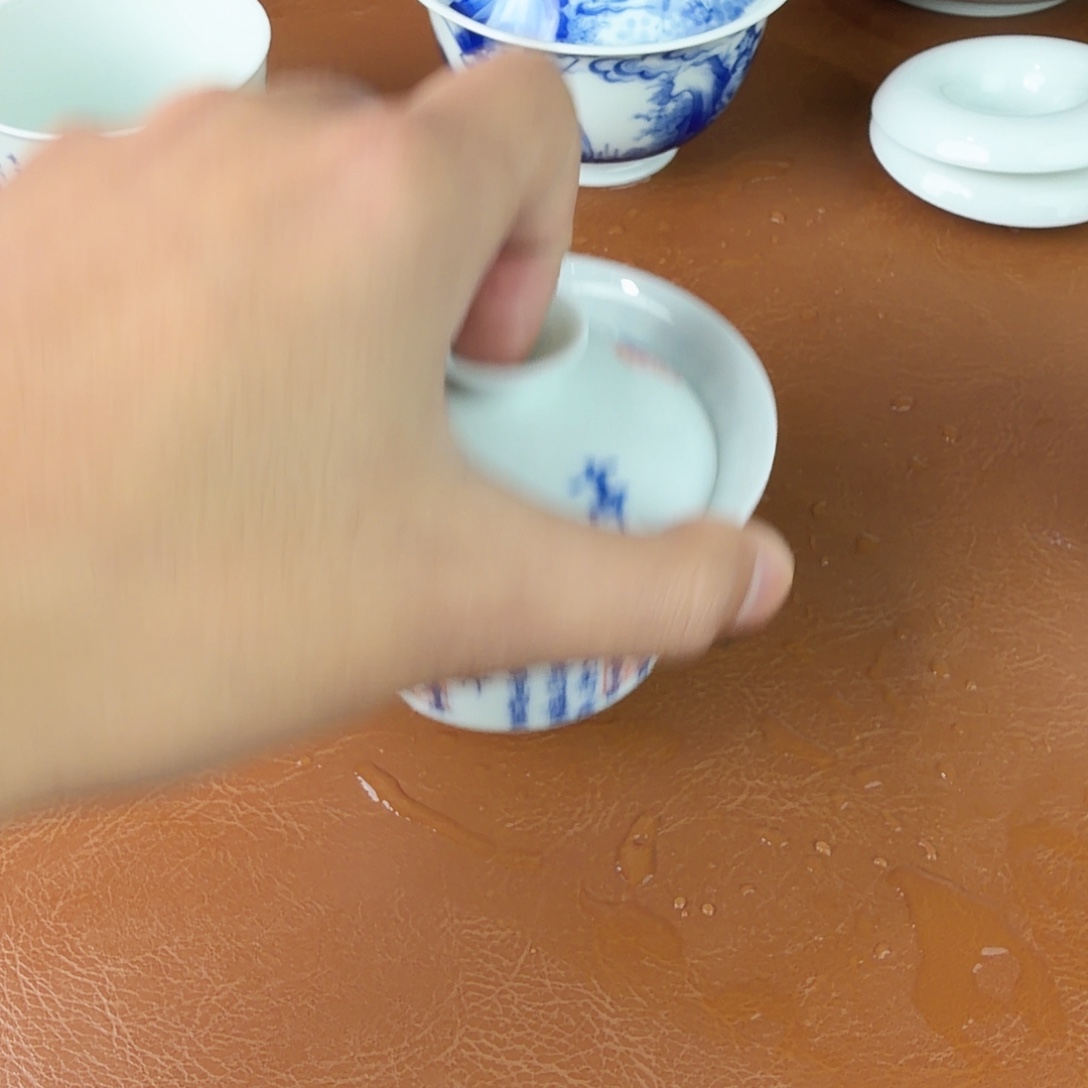 手绘青花书法作品