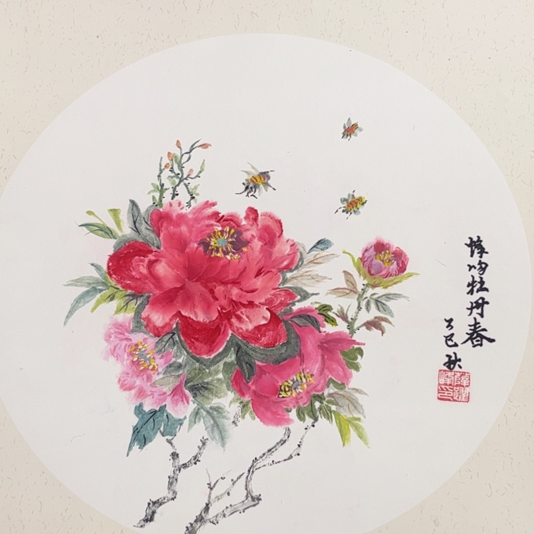 国画硬卡花鸟作品m