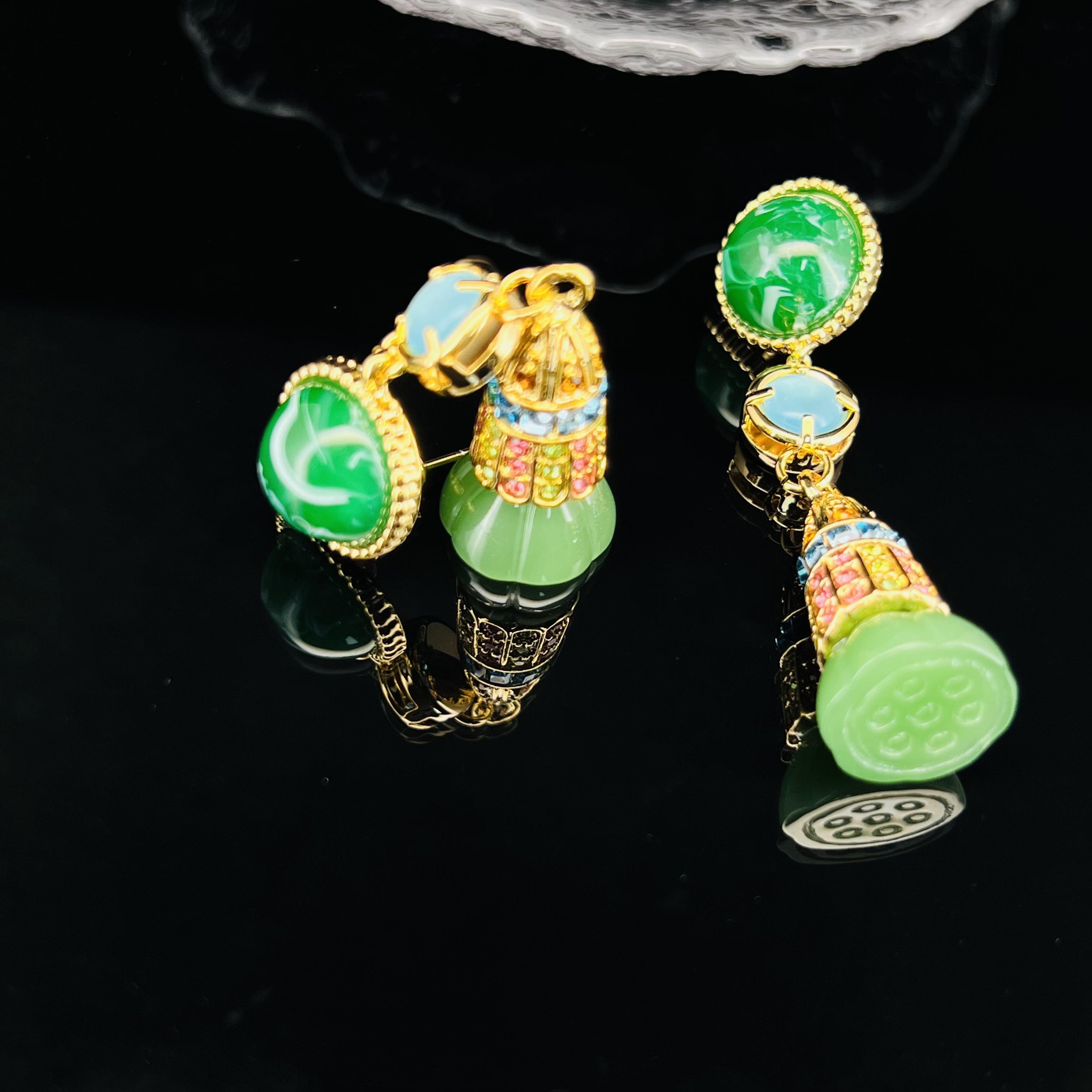 1909莲花气质耳钉