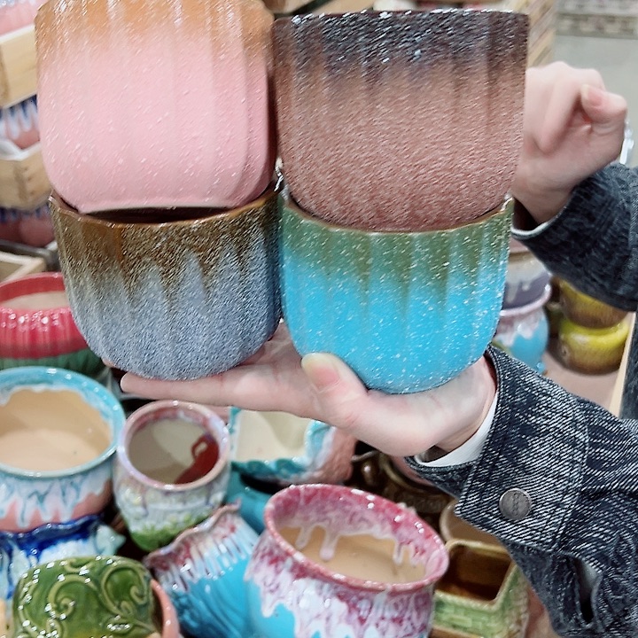 有孔，凑单福利满10元发货陶瓷多肉花盆！