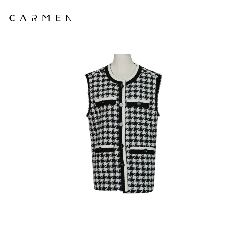 【臻臻专属】Carmen卡蔓千鸟格马甲ZW2CTP858