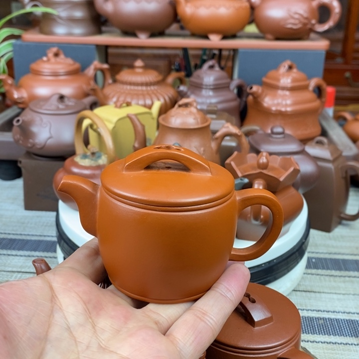 紫砂茶壶汉瓦120-200cc原矿赵庄朱泥