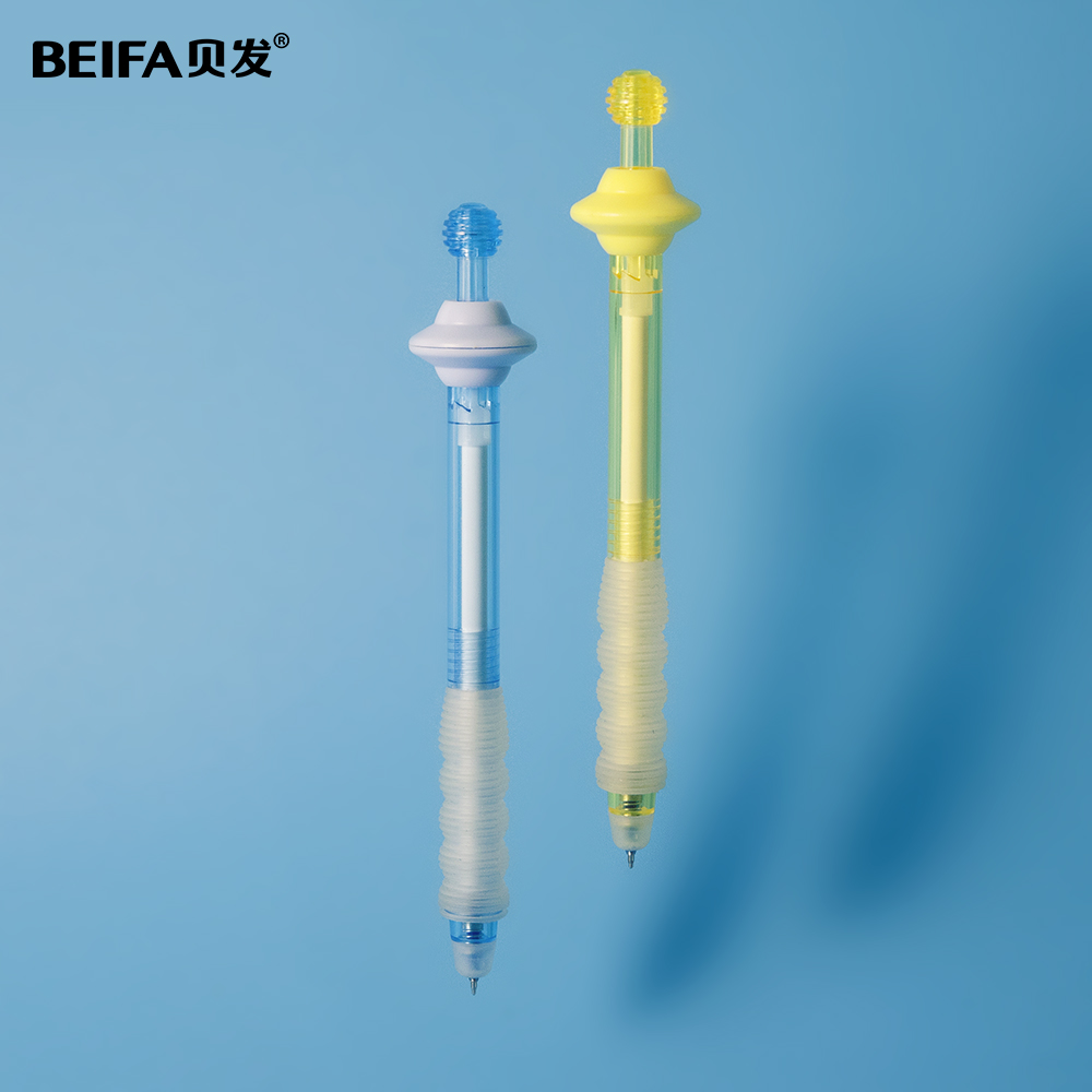 贝发飞碟星球转转乐旋转解压按动中性笔学生刷题速干顺滑文具  