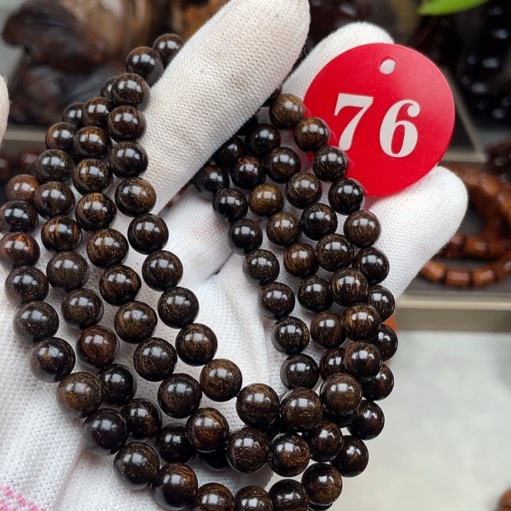 贡木其他黑绿圆珠08