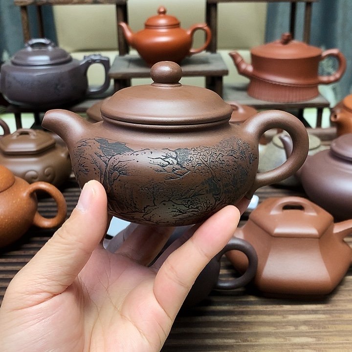 紫砂茶壶原矿紫泥仿古壶容量200毫升