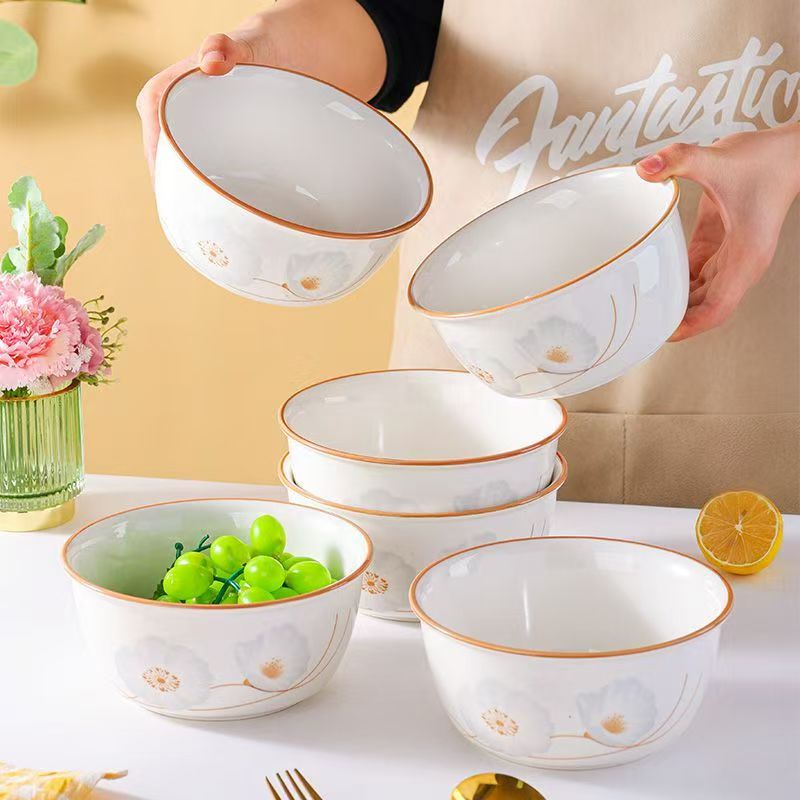 岁月静好6英寸面碗可爱陶瓷面碗米饭碗泡面碗面条