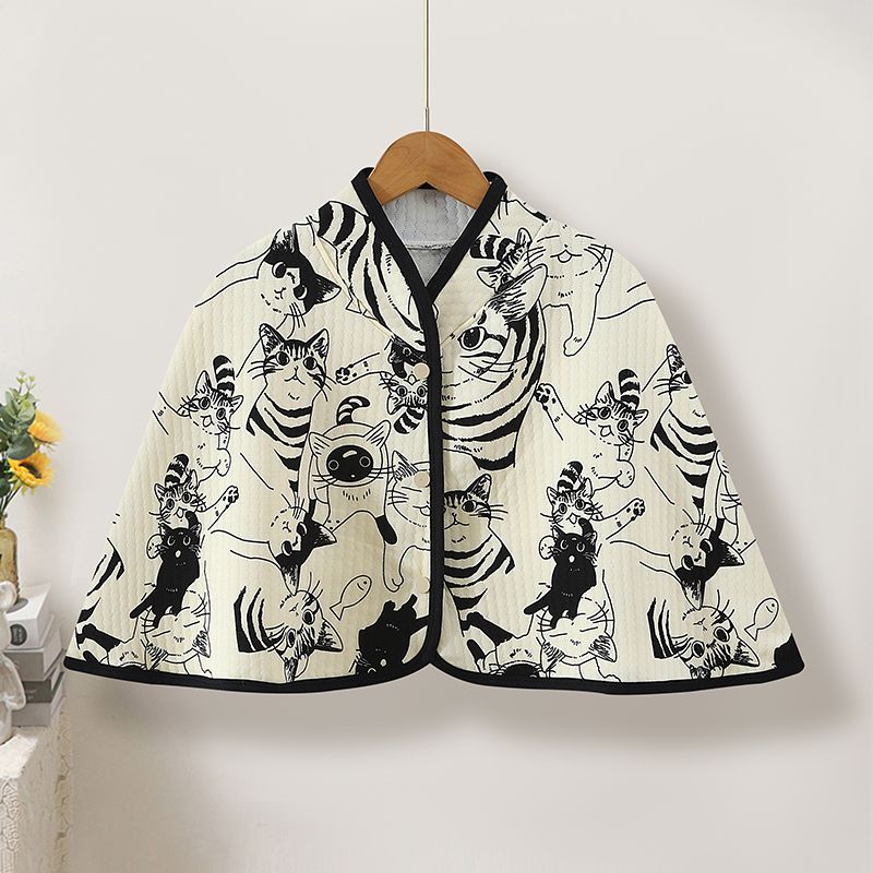 坐月子孕妇护肩膀斗篷式披肩坎肩产妇保暖四季产后喂奶哺乳空气棉