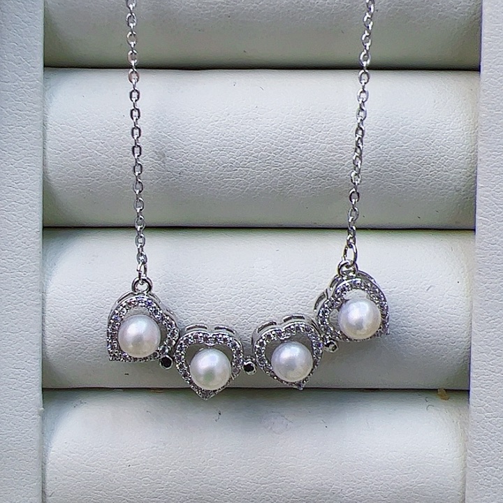 淡水珍珠颈饰银S925镶嵌