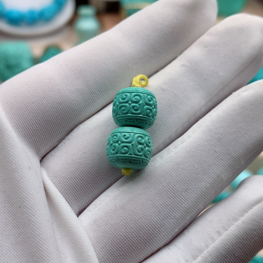 绿松石珠宝奇石未镶嵌10mm