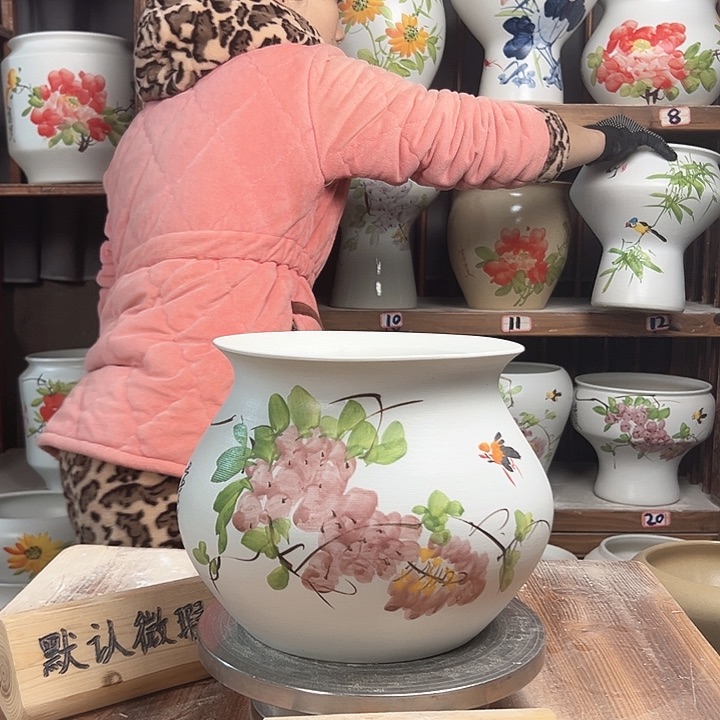 摆件钱袋子紫藤新款陶瓷