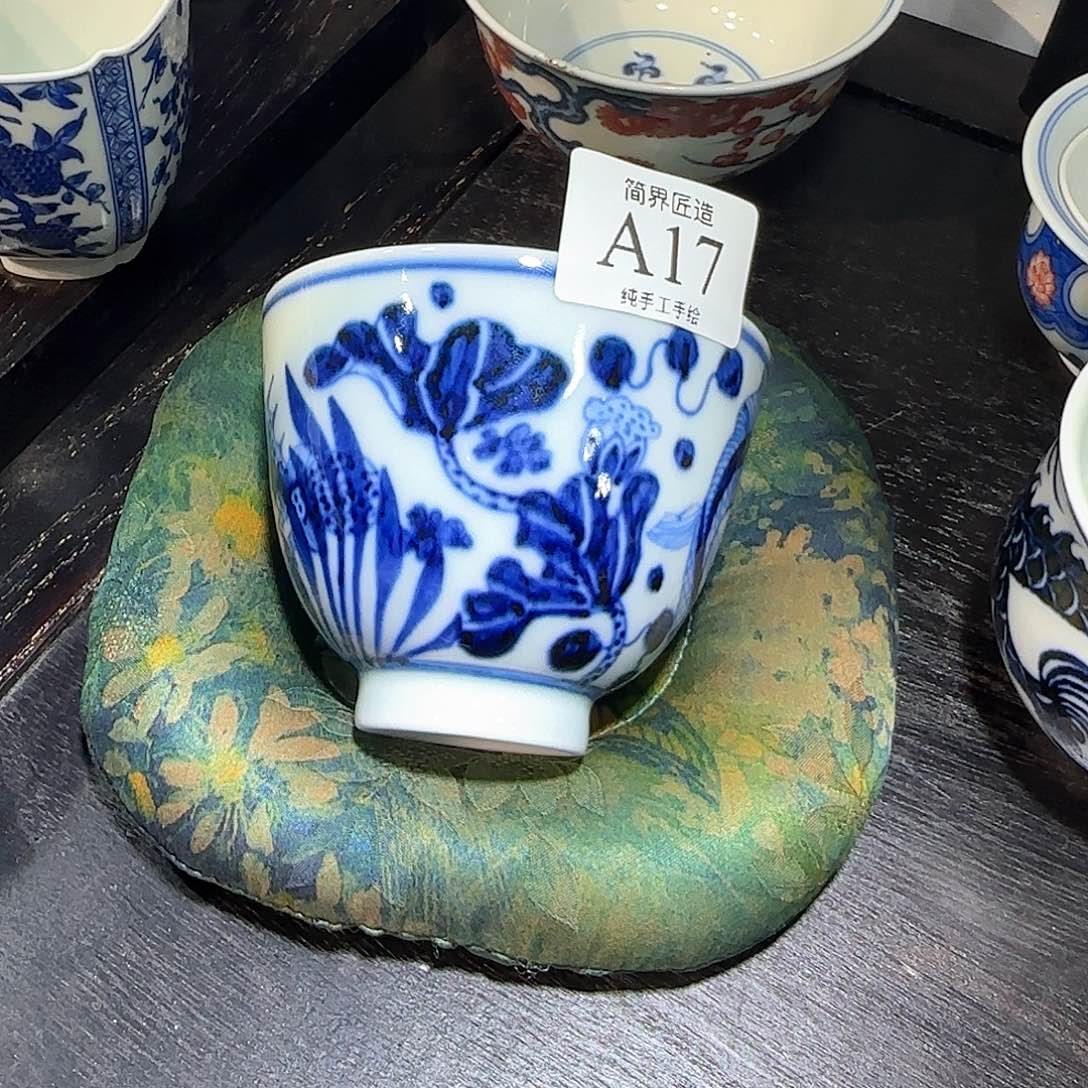 西***炮摆件陶瓷鱼藻主人杯17