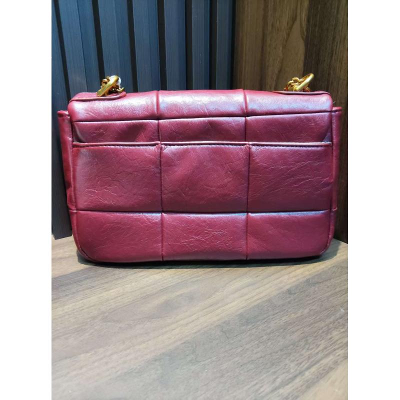 时尚时尚编织大号紫色单肩潮流打真皮女士包斜跨菱格包0288红色