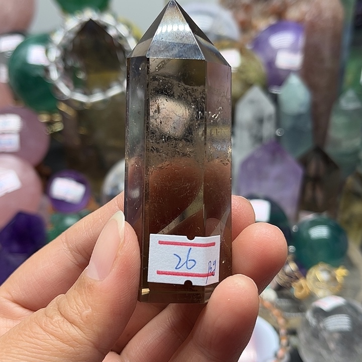 未镶嵌珠宝半成品水晶90克茶水晶柱