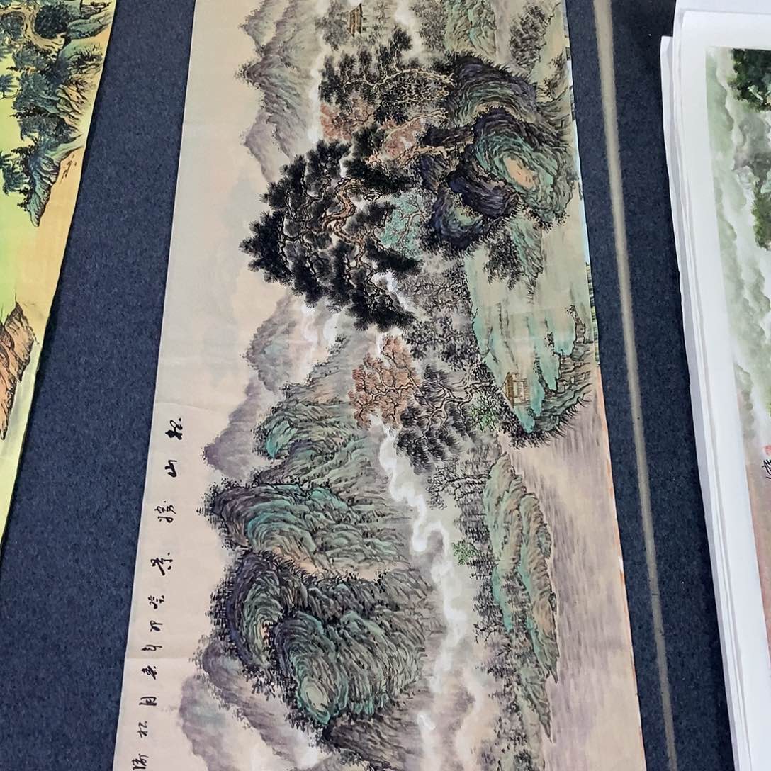 国画小六尺仿古山水一副