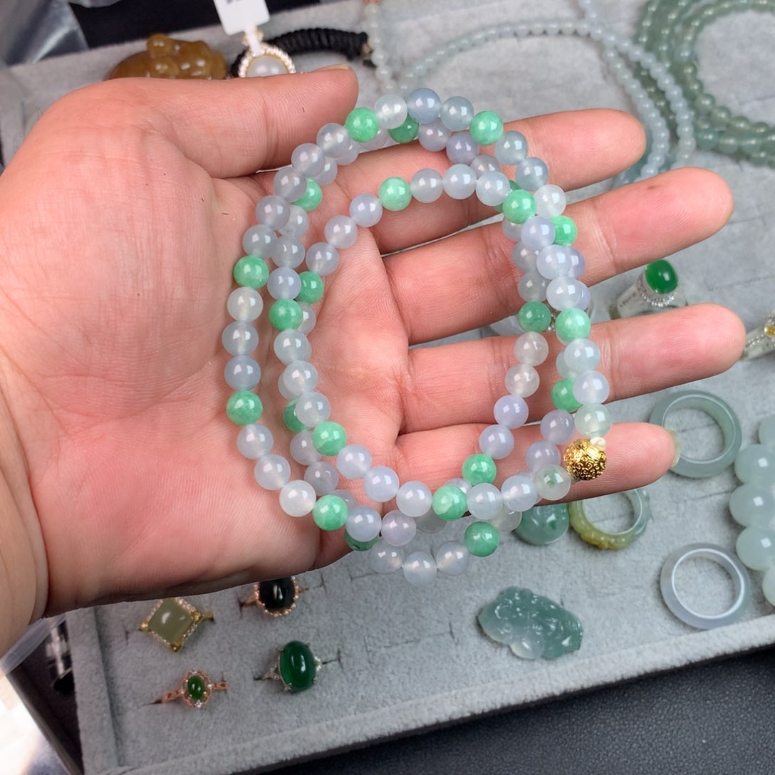 定制翡翠未镶嵌夏**蓝毛货需抛光