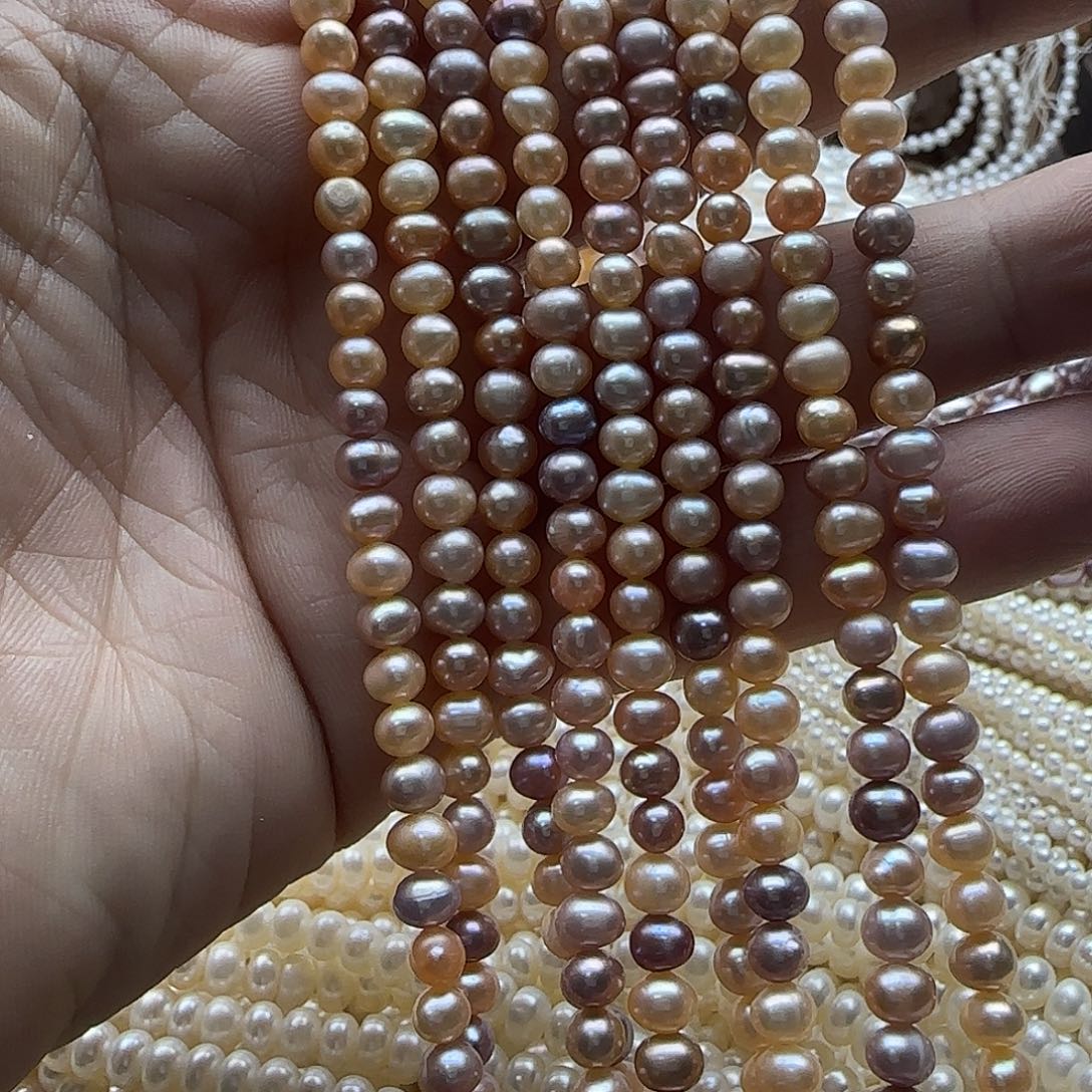 淡水珍珠半成品未镶嵌卡5mm近圆无核糖果