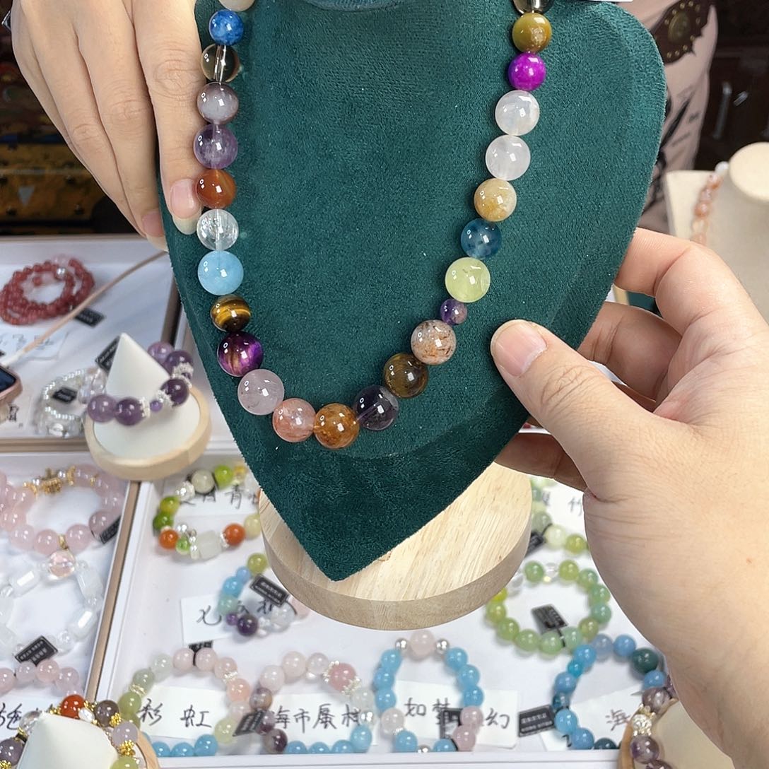 水晶手链银S925镀金镶嵌