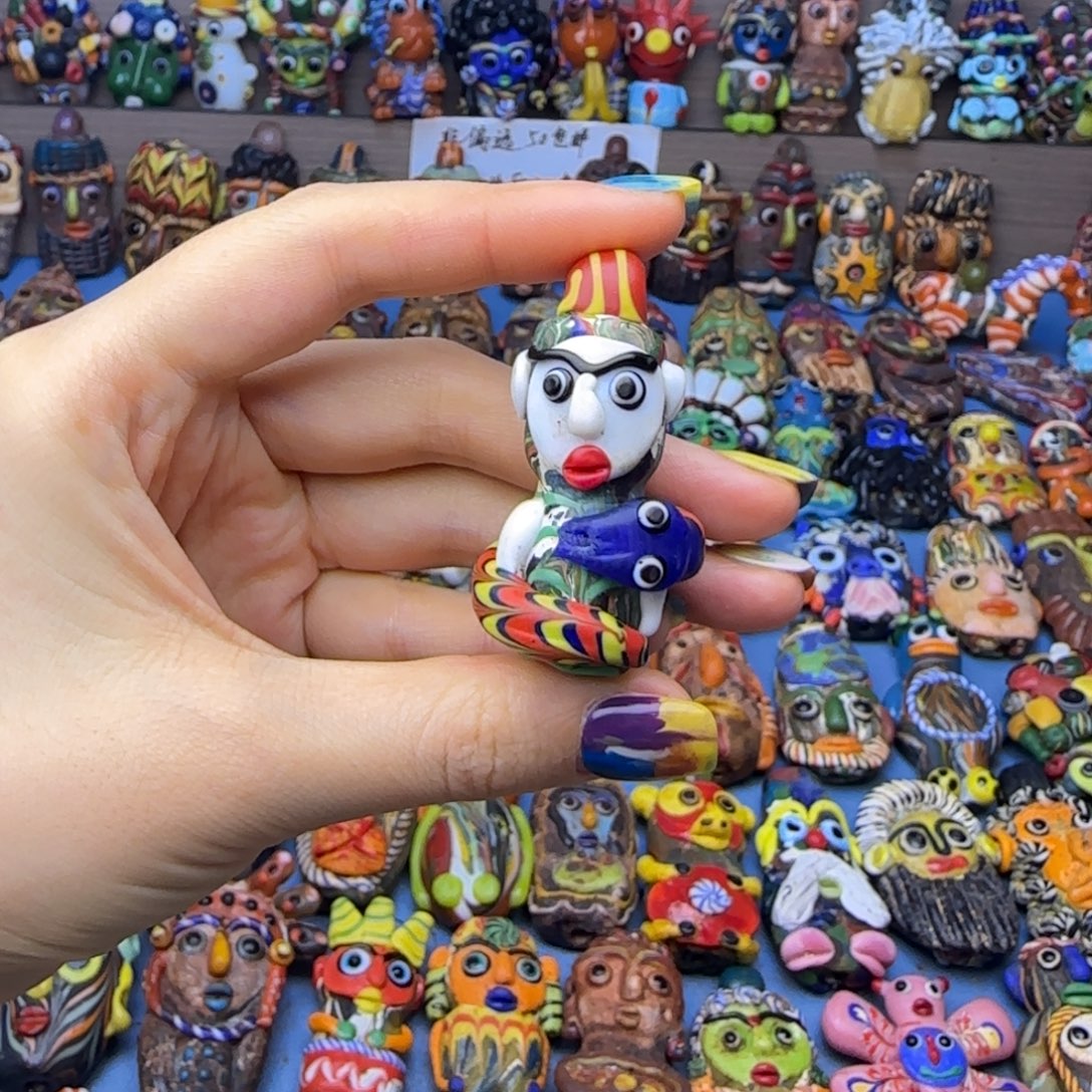 琉璃非金属玻璃颈饰蛇娃吊坠