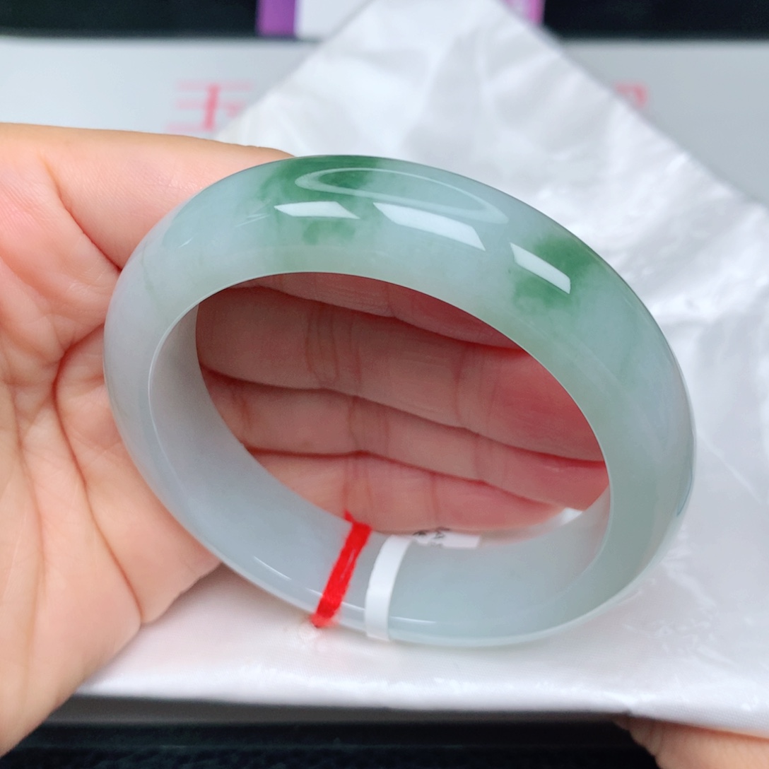 未镶嵌手镯翡翠冰润飘绿轮胎5